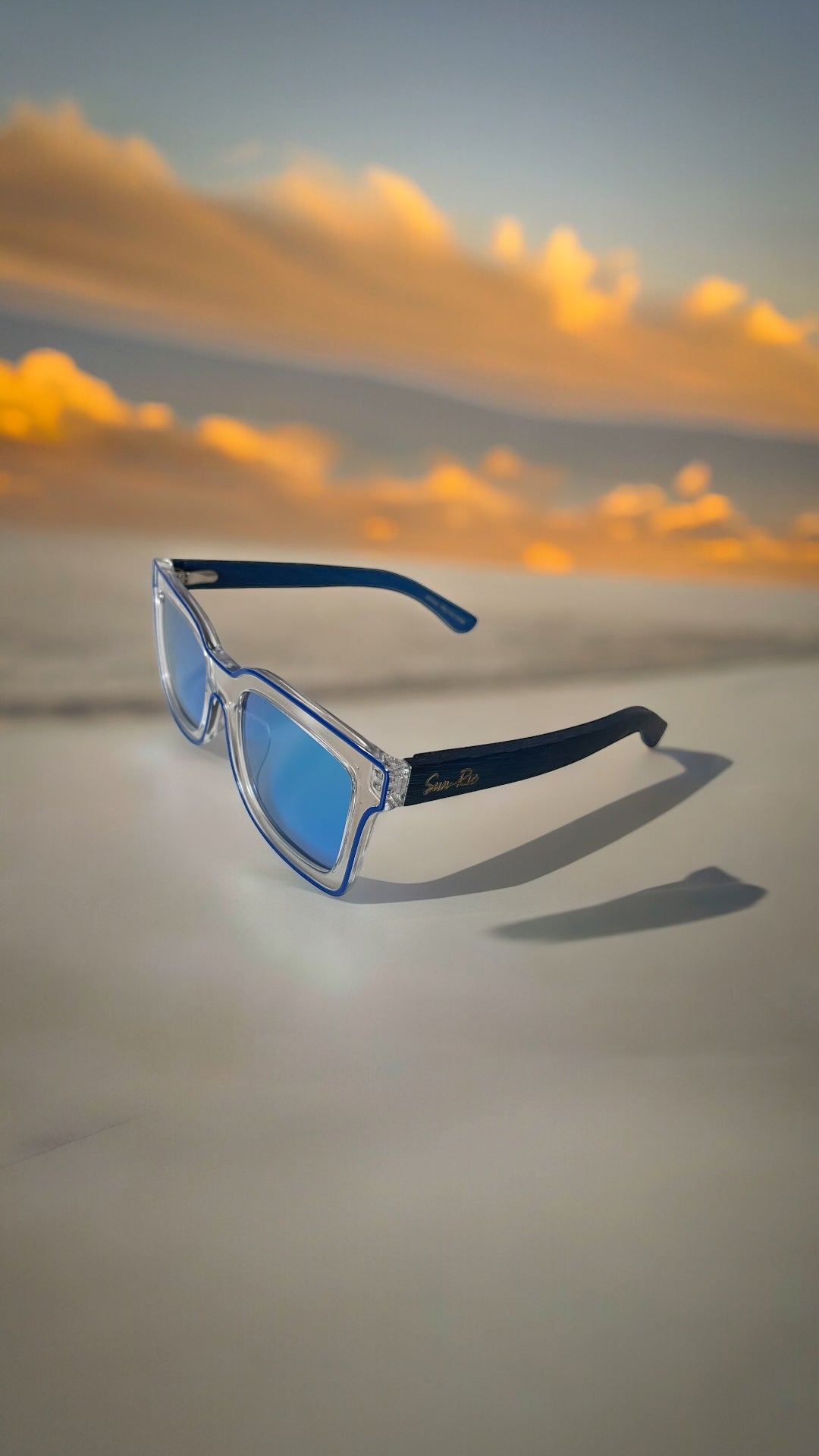 BLEU CIEL - LUNETTES DE SOLEIL EN BAMBOU